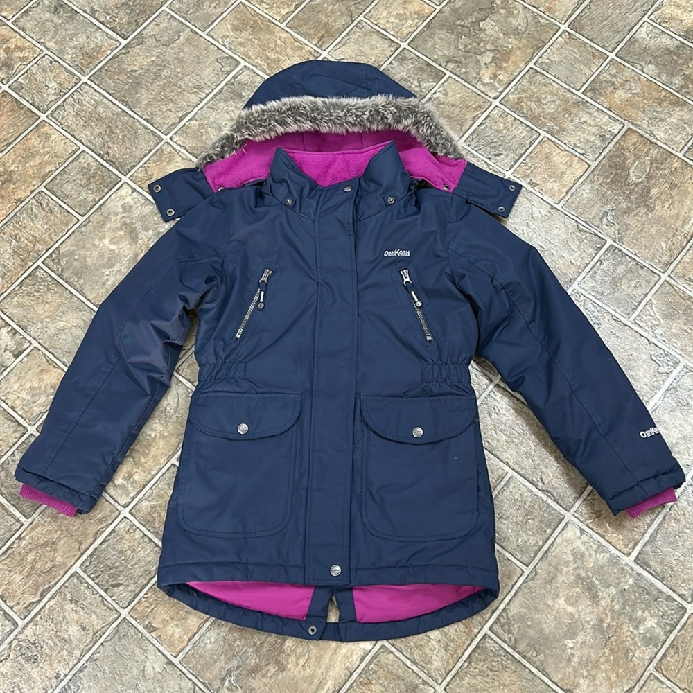 OshKosg B’gosh Winter Jacket Fleece Lined, zip off hat